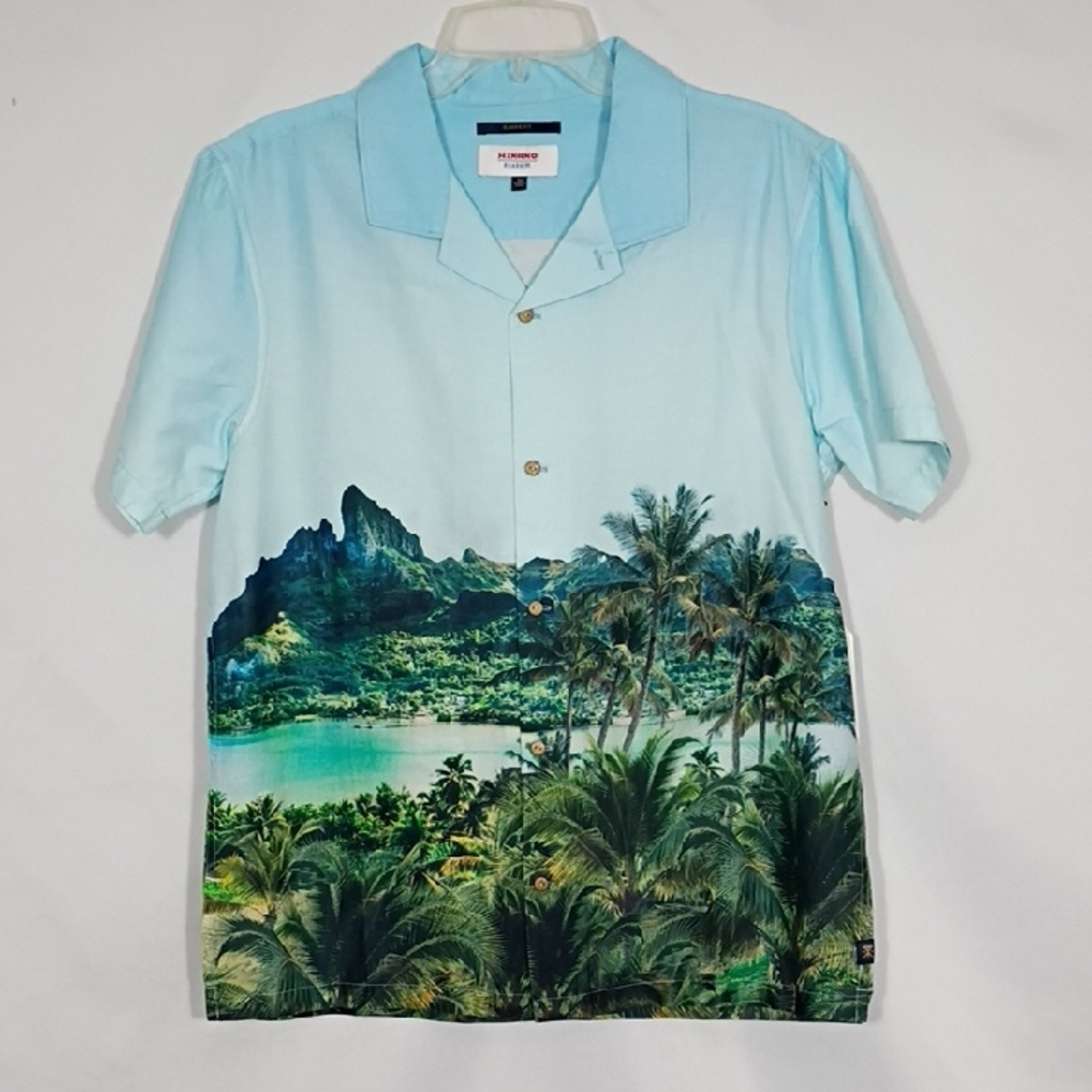 NWT Roark Light Blue Hinano Gonzo Otemanu Mens Button Down Size Medium